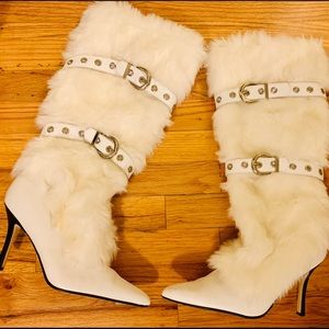 White Victoria secret furry boots